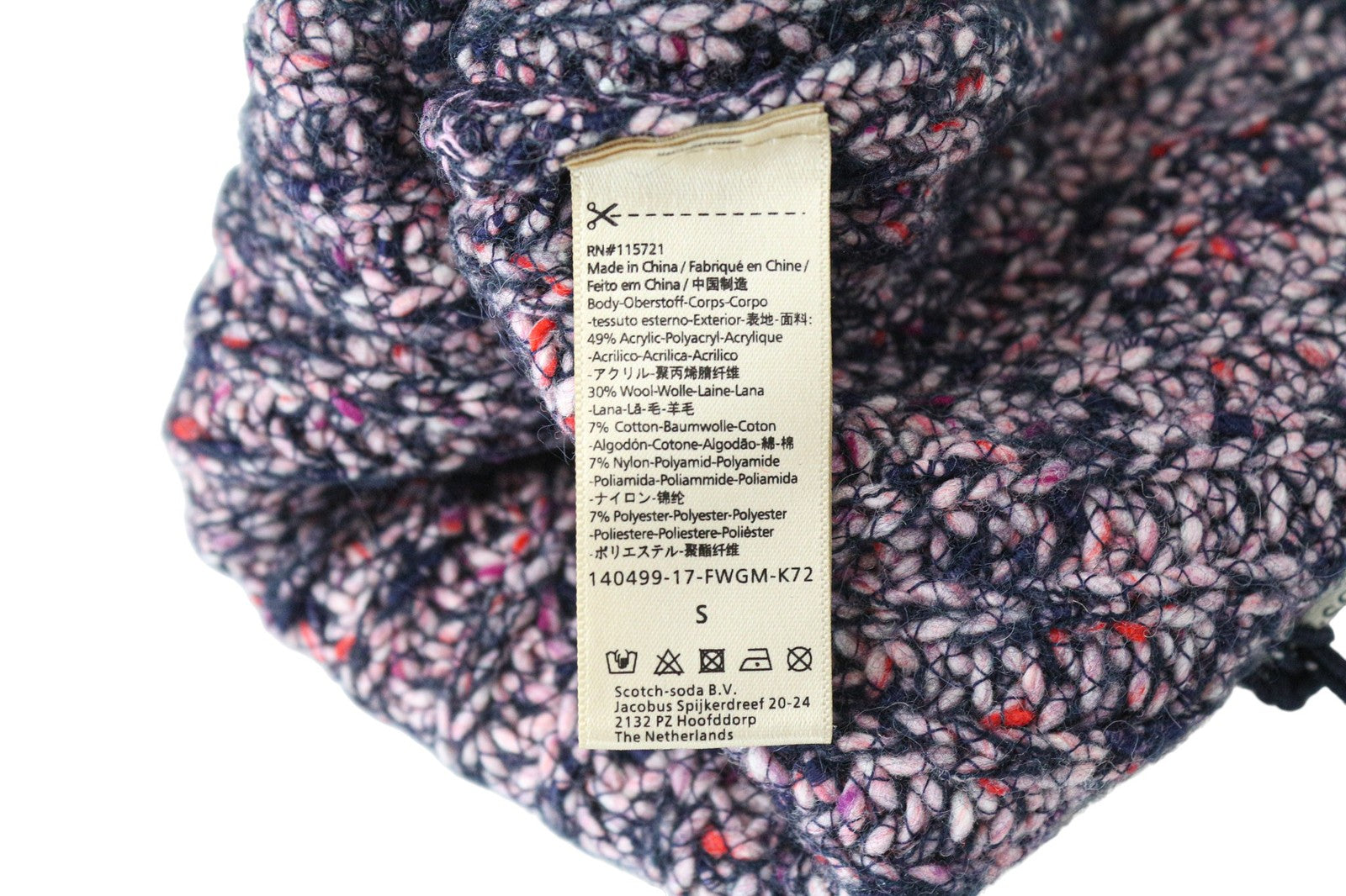 SCOTCH R'BELLE Women Hat One Size Pink Beanie Chunky Knit Patched Woo Blend