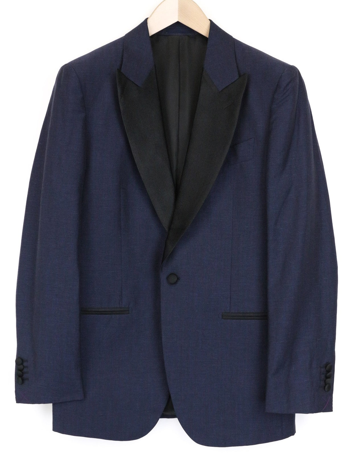 SUITSUPPLY Verona Men Blazer UK36R Tuxedo Single-Breasted Blue Wool Linen