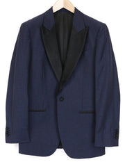 SUITSUPPLY Verona Men Blazer UK36R Tuxedo Single-Breasted Blue Wool Linen