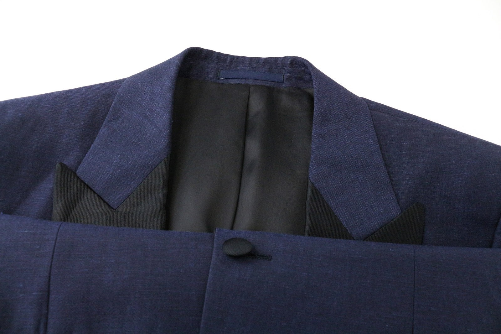 SUITSUPPLY Verona Men Blazer UK36R Tuxedo Single-Breasted Blue Wool Linen