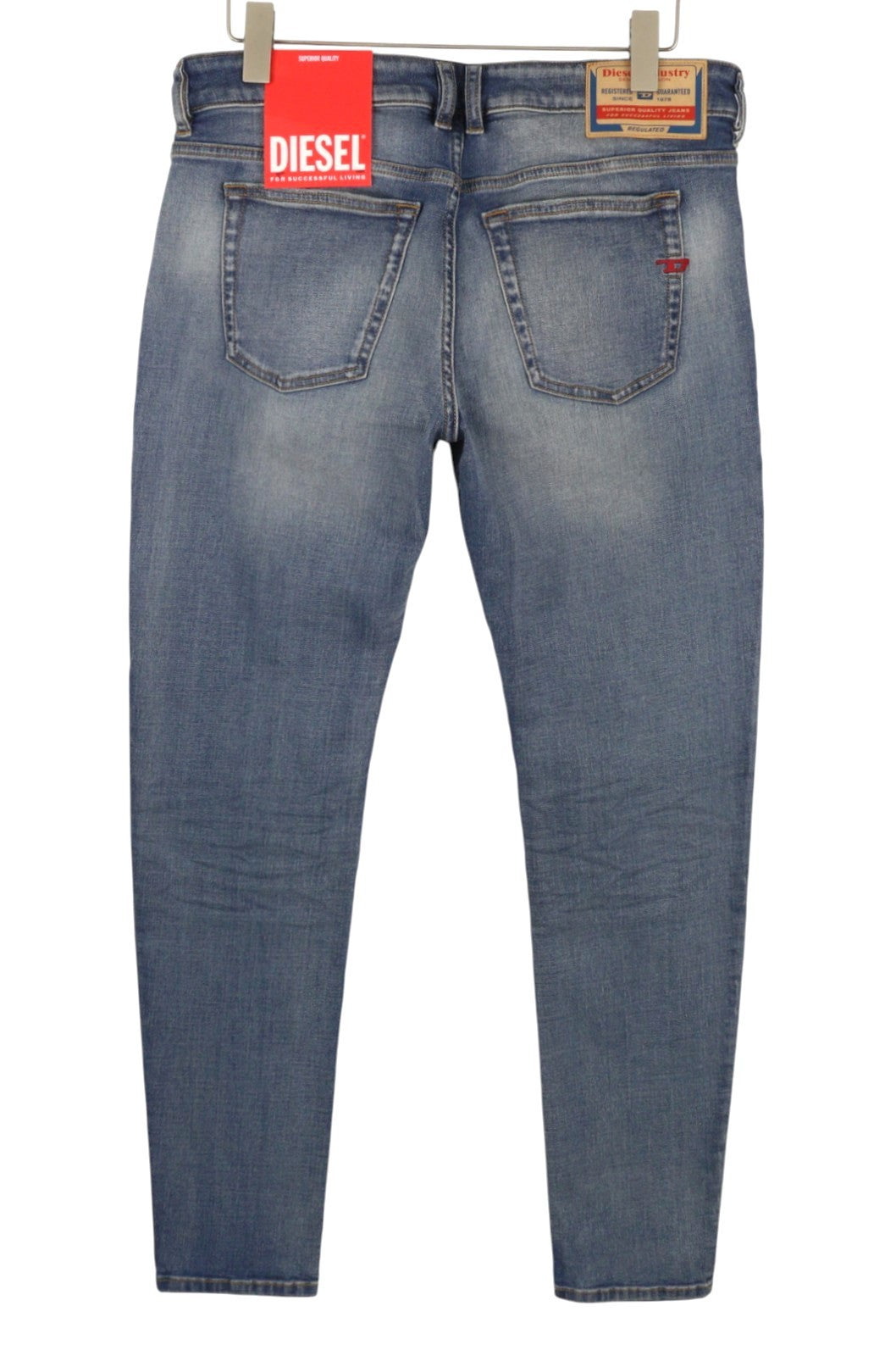 DIESEL 1979 Sleenker 0PFAW Men Jeans W34/L34 Blue Faded Skinny Low Waist RRP175