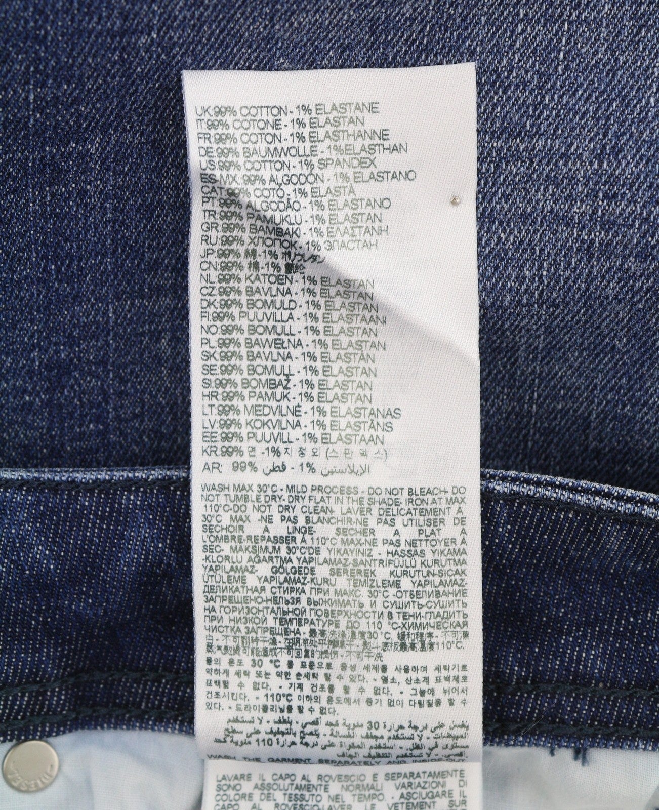 DIESEL Troxer R9I69 Men Jeans W34/L32 Blue Whiskers Faded Skinny Fit