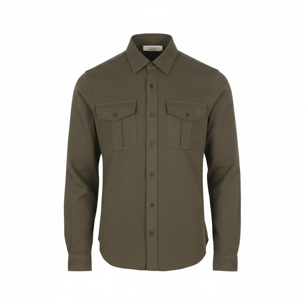 FILIPPO DE LAURENTIIS Men Shirt IT50 M Brown Patch Pockets Button-Up