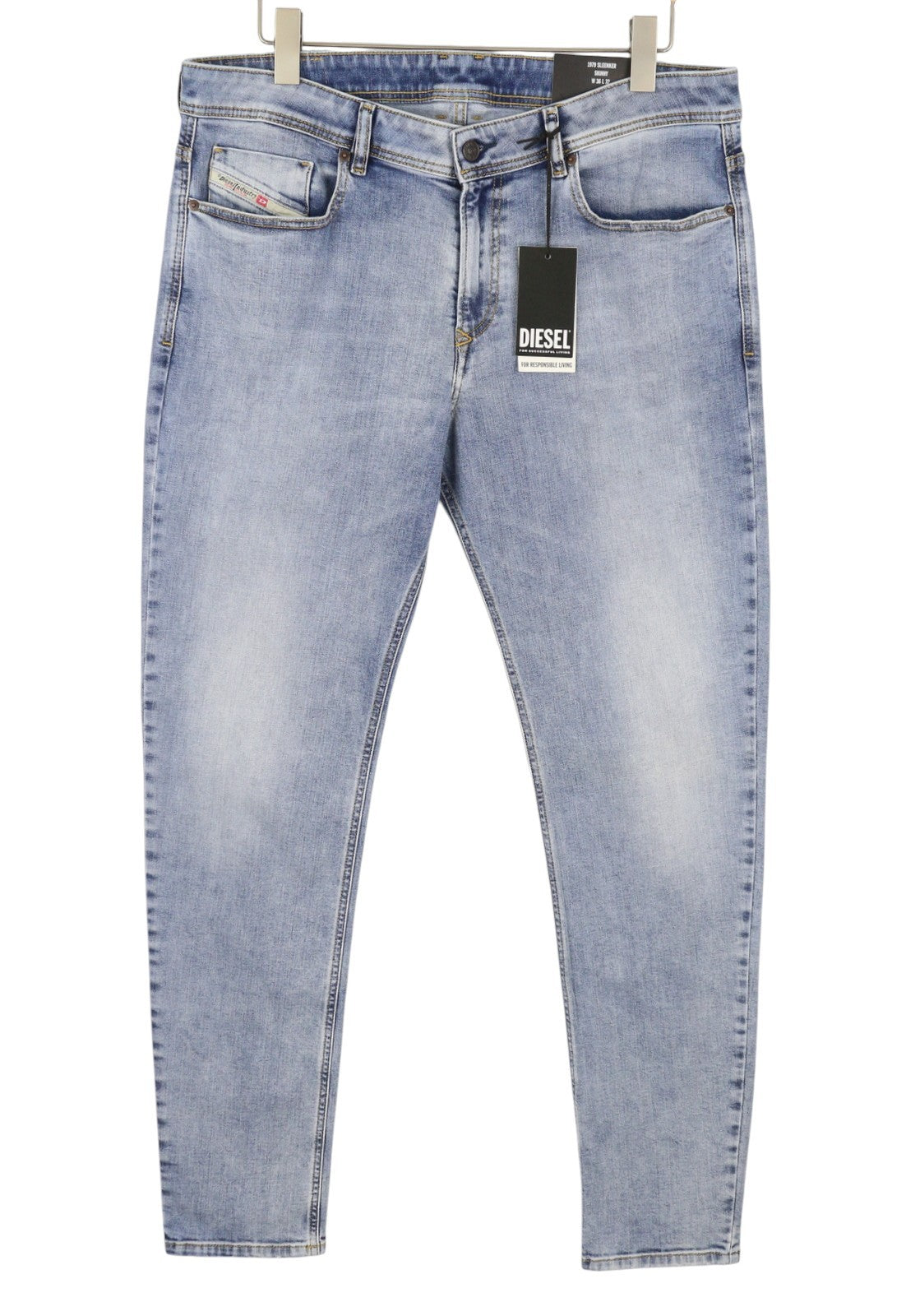 DIESEL 1979 Sleenker R329K Men Jeans W36/L32 Blue Faded Skinny Fit RRP195
