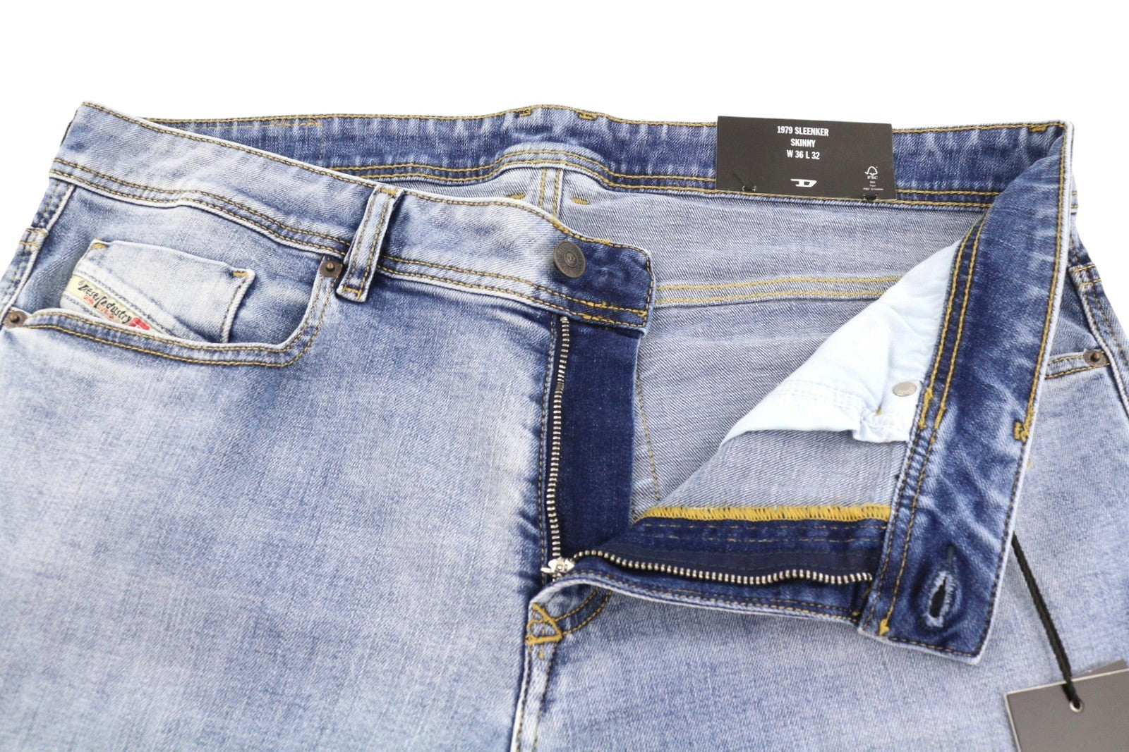 DIESEL 1979 Sleenker R329K Men Jeans W36/L32 Blue Faded Skinny Fit RRP195