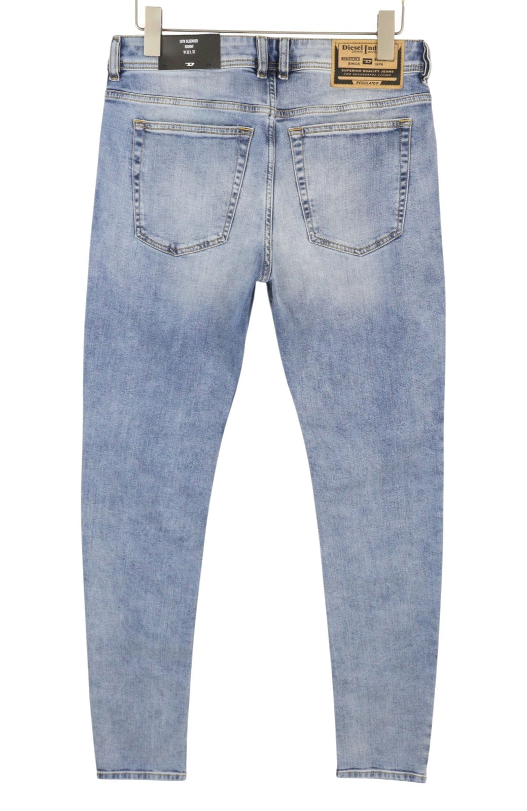 DIESEL 1979 Sleenker R329K Men Jeans W32/L32 Blue Faded Skinny Leg RRP195