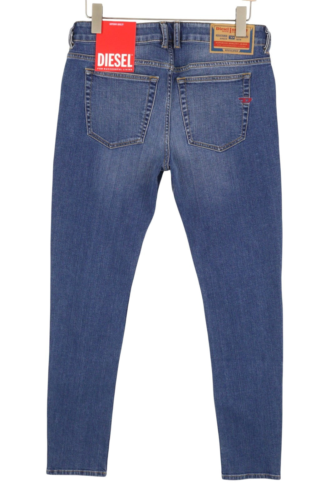 DIESEL 1979 Sleenker 09L02 Men Jeans W34/L32 Blue Faded Skinny Low Waist