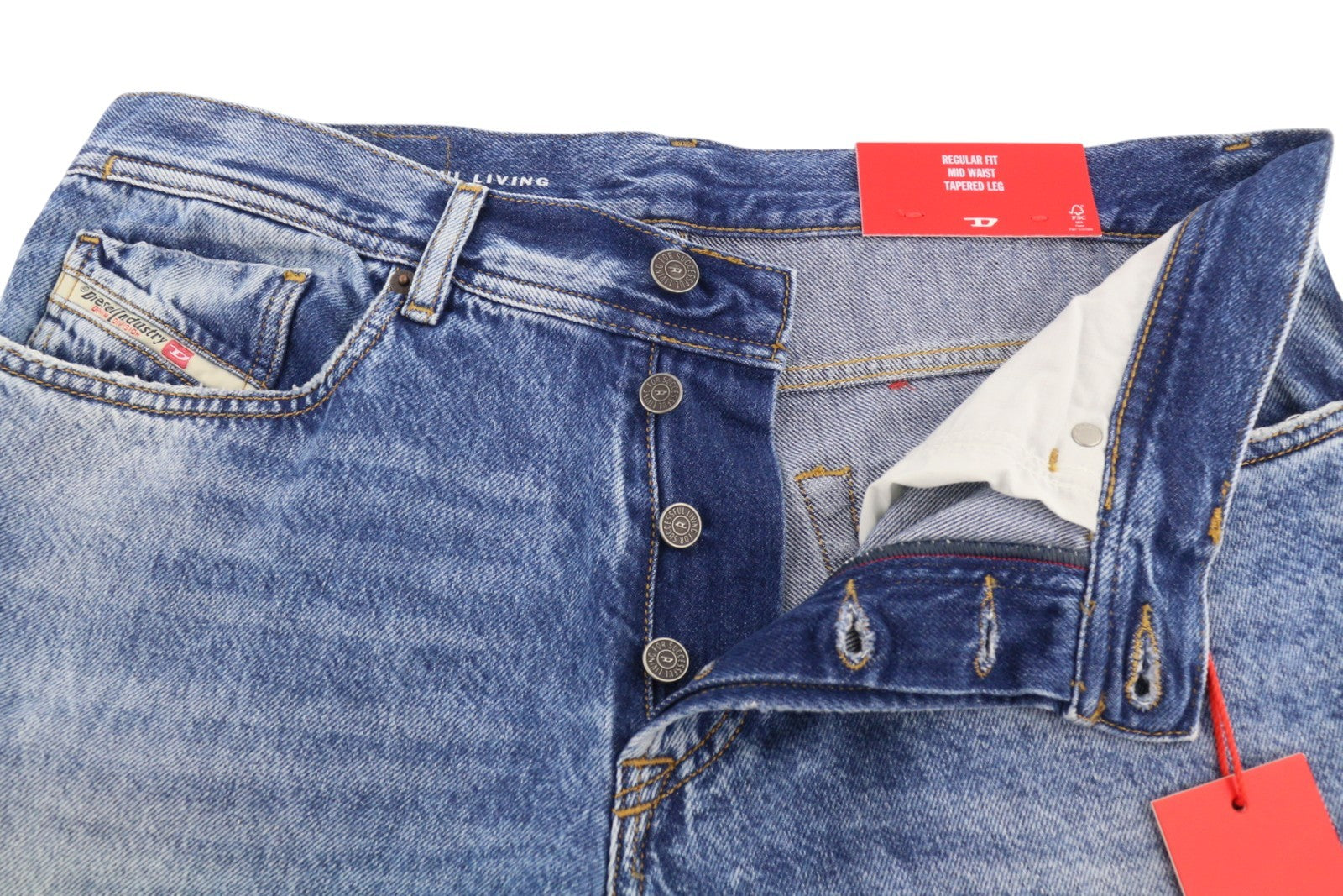 DIESEL 2003 D-Finitive 09H95 Men Jeans W34/L34 Blue Regular Tapered Fit RRP195