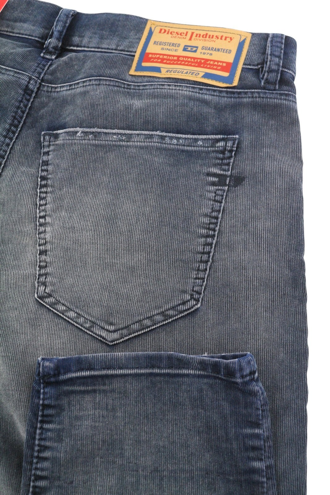DIESEL 2019 D-Strukt 068JF Men Trousers W34/L30 Blue Corduroy Slim Fit RRP225