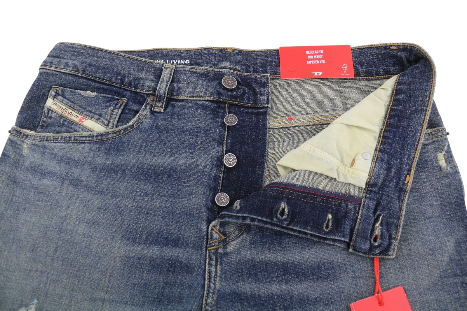 DIESEL 2005 D-Fining 0DQAC Men Jeans W32/L34 Blue Faded Regular Tapered RRP195
