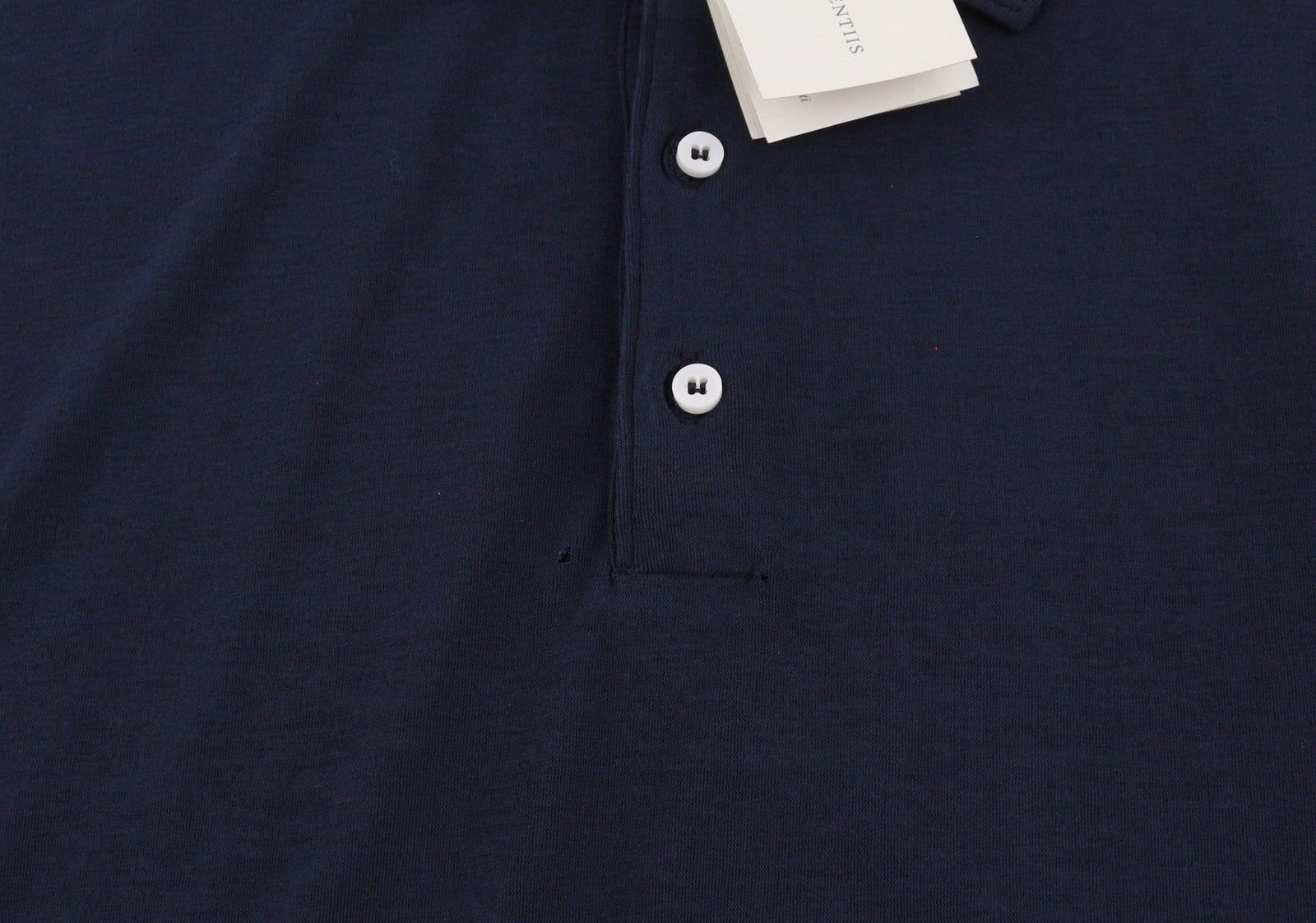 FILIPPO DE LAURENTIIS Men Polos IT58 2XL Dark Blue Half Button Short Sleeved