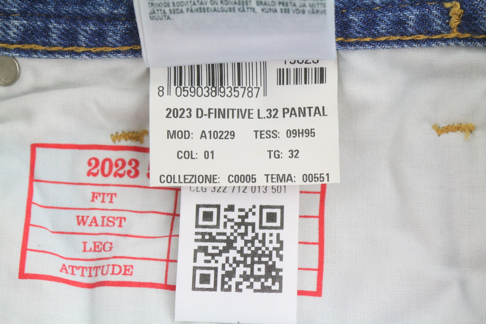 DIESEL 2003 D-Finitive 09H95 Men Jeans W32/L32 Blue Faded Tapered Fit RRP195