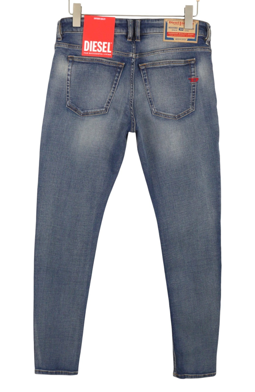 DIESEL 1979 Sleenker 0PFAW Men Jeans W32/L34 Blue Faded Skinny Low Waist RRP175