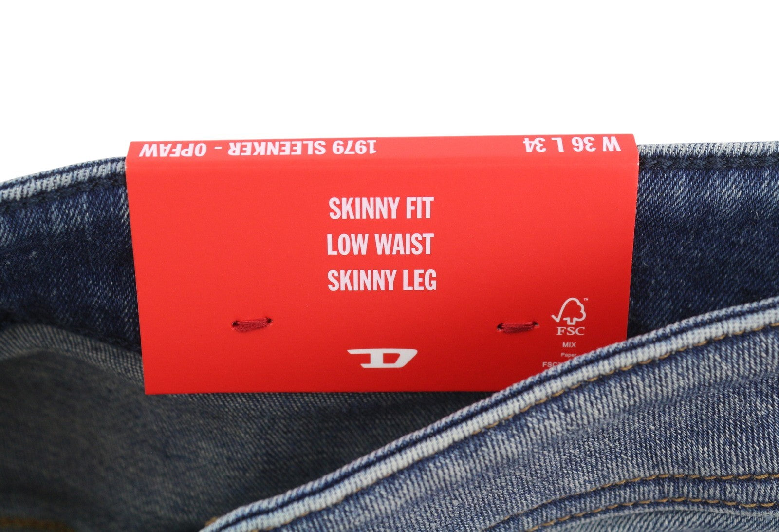 DIESEL 1979 Sleenker 0PFAW Men Jeans W36/L34 Blue Faded Skinny Low Waist RRP175