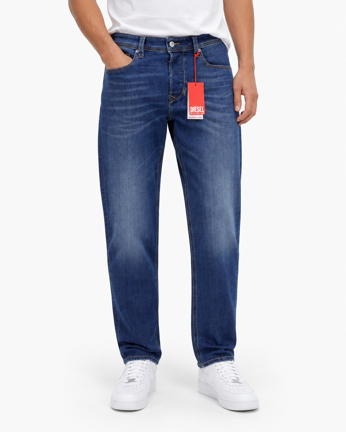 DIESEL 1986 Larkee-Beex 09K04 Men Jeans W32/L34 Blue Faded Regular Tapered Leg