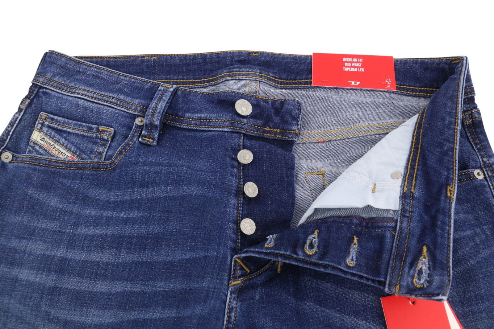 DIESEL 1986 Larkee-Beex 09K04 Men Jeans W32/L34 Blue Faded Regular Tapered Leg