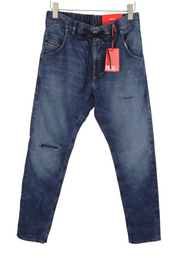 DIESEL Krooley-E-NE E9H11 Men Jeans W34/L32 Blue Distress Faded Jogg RRP295