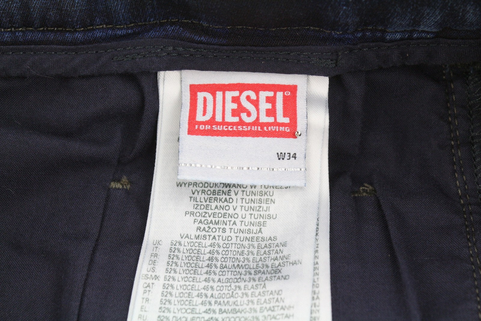 DIESEL Krooley-E-NE E9H11 Men Jeans W34/L32 Blue Distress Faded Jogg RRP295