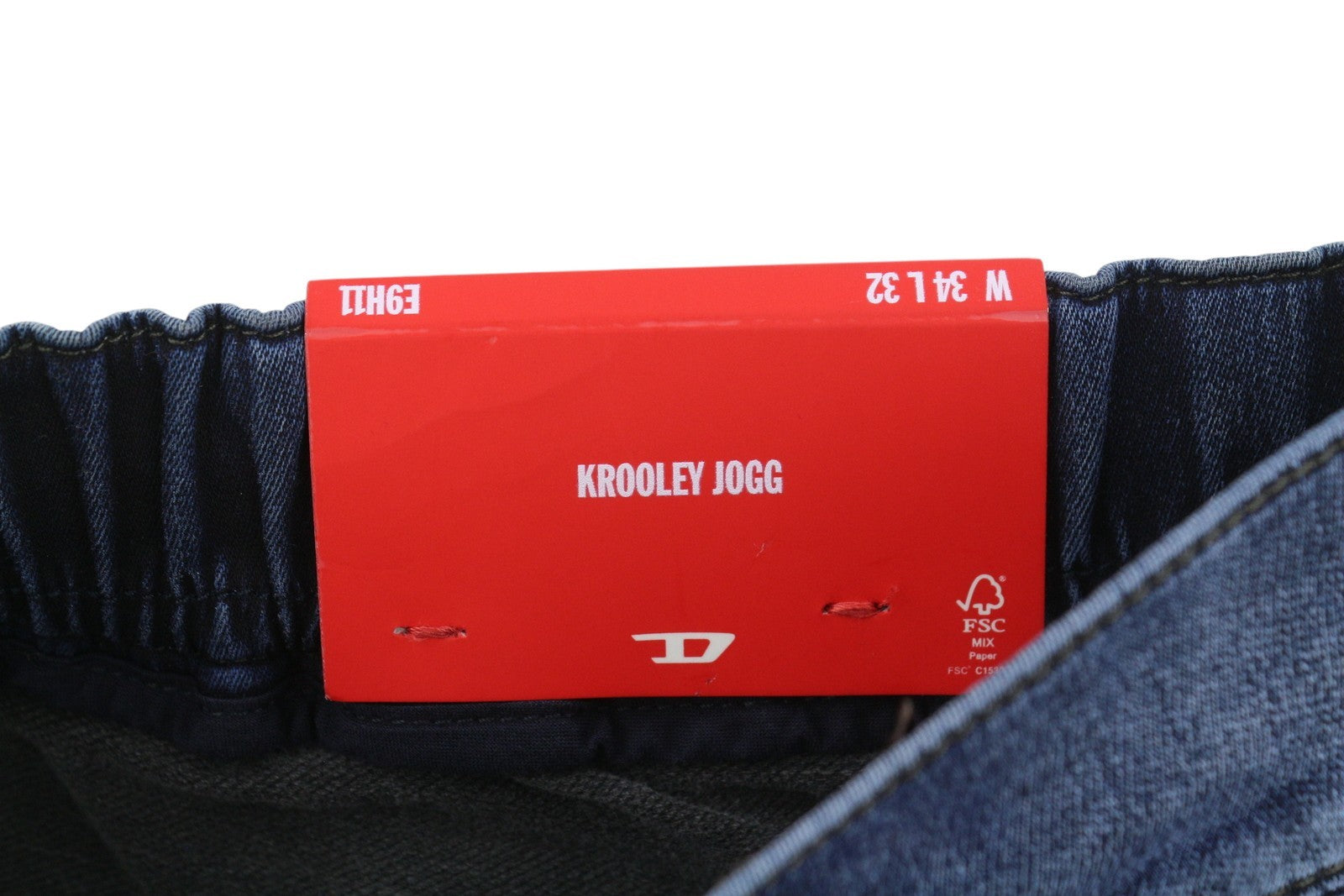 DIESEL Krooley-E-NE E9H11 Men Jeans W34/L32 Blue Distress Faded Jogg RRP295