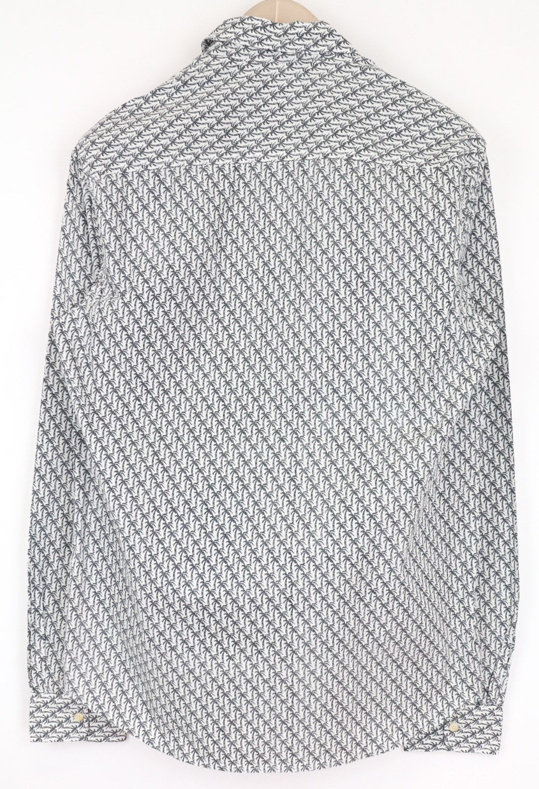 SCOTCH & SODA Ams Couture Men Shirt M Pure Cotton Grey White Palm Patterns