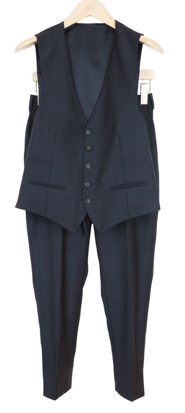 SUITSUPPLY Ferrara Men Suit UK36S Trousers Waistcoat Pure Wool Blue 2 Piece