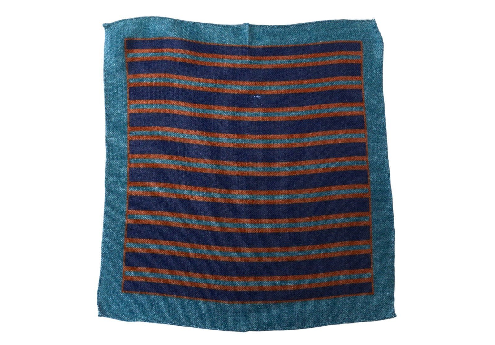 SUITSUPPLY Men Handkerchief 32x33 CM Blue Check Striped Pattern Pocket Square
