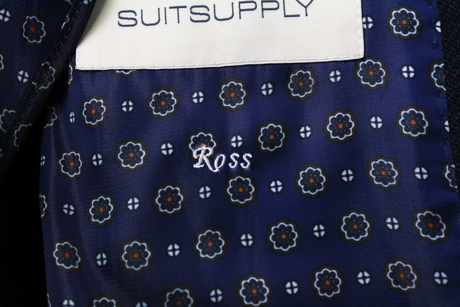 SUITSUPPLY La Spalla Men Blazer UK44R Blue Slim Linen Silk Half-Lined Vintage