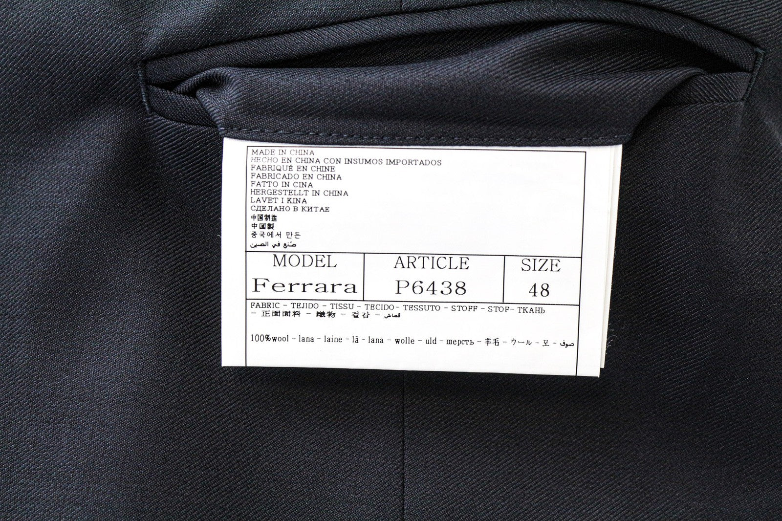 SUITSUPPLY Ferrara Men Suit UK38R Blue Slim 2-Piece Pure Wool V-Neck Twill