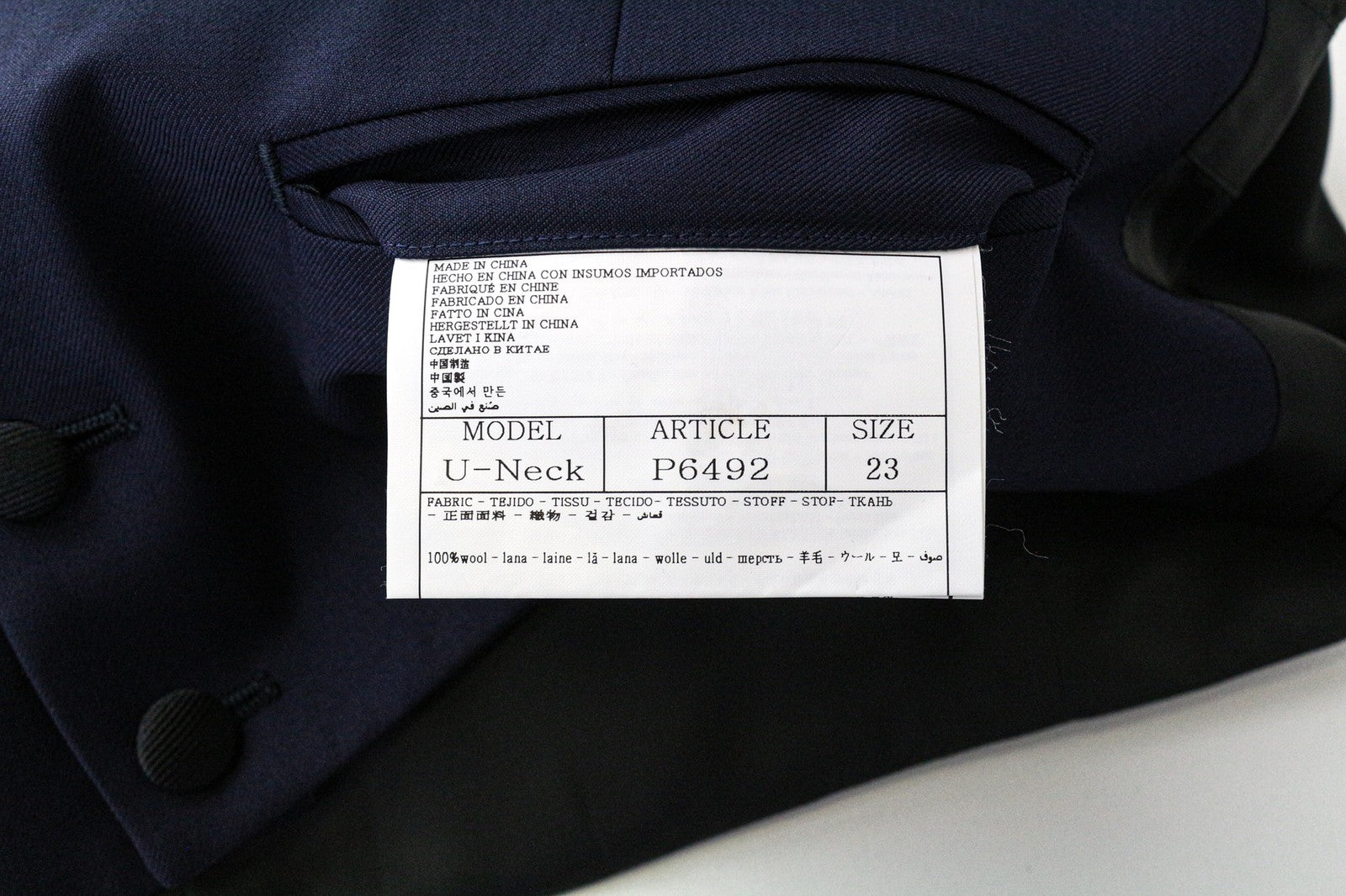 SUITSUPPLY U-Neck Men Suit UK36S Navy Slim 2-Piece Pure Wool Tuxedo Classic