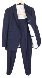 SUITSUPPLY La Spalla Men Suit UK38S Blue Slim 2-Piece Pure Wool S120s Classic