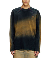 DIESEL T-Crao-LS Men T-Shirt L Garment Dyed Embroidered Logo Long Sleeve RRP150