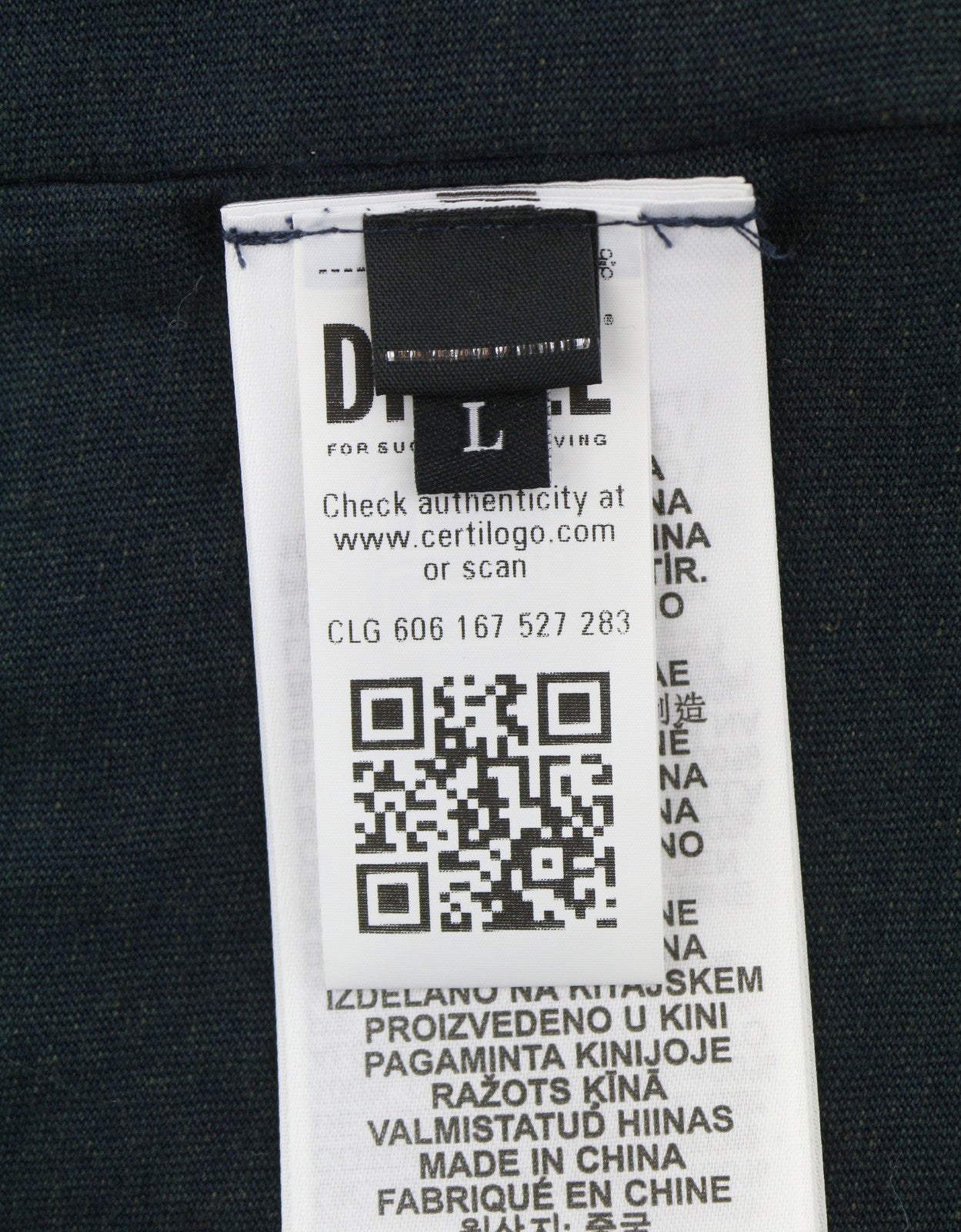 DIESEL T-Crao-LS Men T-Shirt L Garment Dyed Embroidered Logo Long Sleeve RRP150