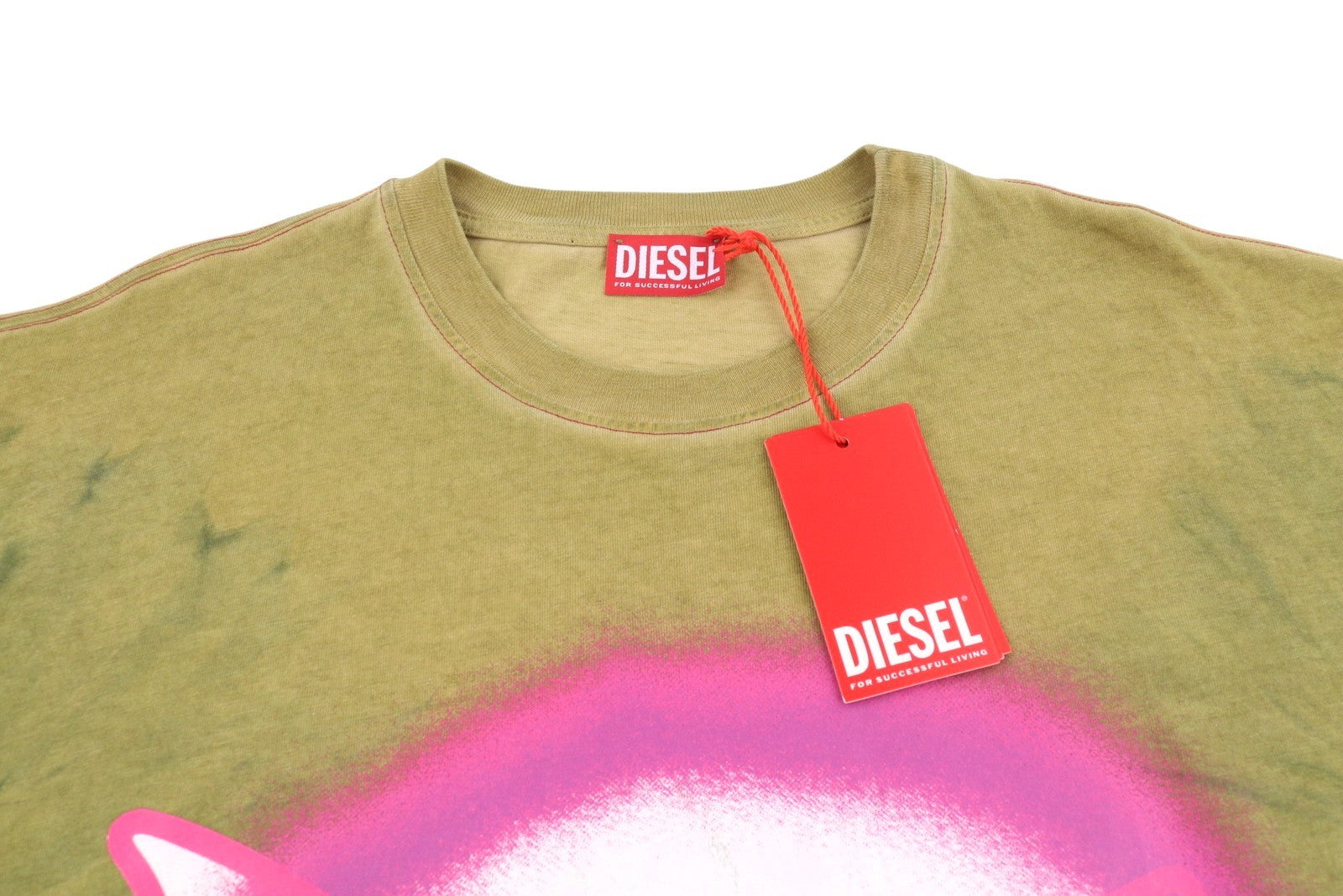 DIESEL T-Boxt-R24 Men T-Shirt M Green Oversized Printed Short Sleeved RRP150