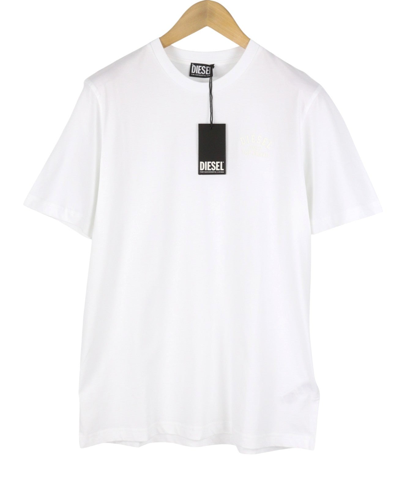 DIESEL T-Just 260140 OFF Men T-Shirt L White Cotton Tricot Crew Short Sleeve