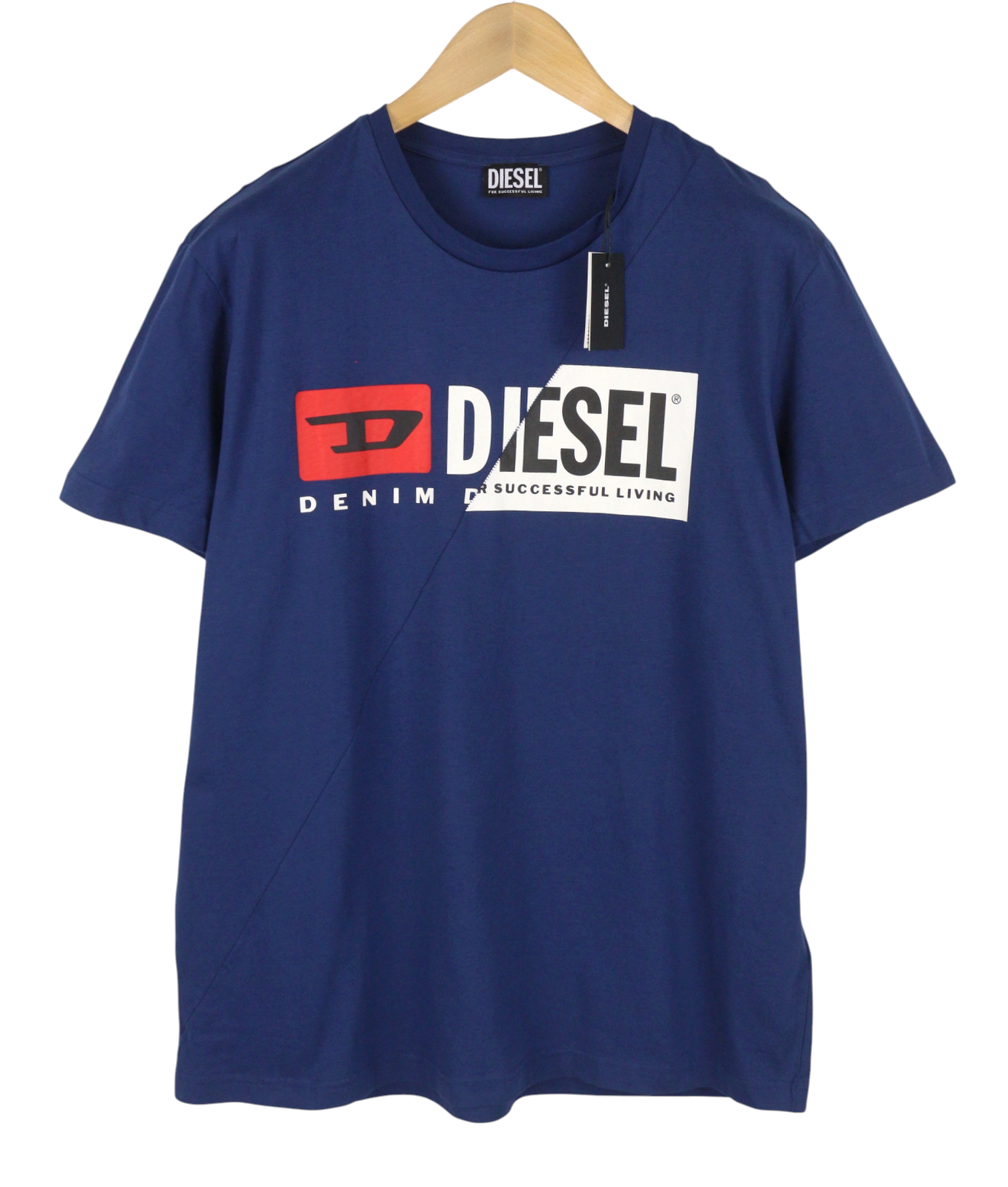 DIESEL T-Diego-Cuty Men T-Shirt 3XL Blue Cotton Tricot Crew Short Sleeve