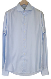SUITSUPPLY Men Shirt 40L/15 3/4L Slim Fit Long Sleeve Classic Blue Pure Cotton