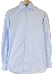 SUITSUPPLY Men Shirt 36/14 Blue Pure Cotton Button-Up Classic Long Sleeve