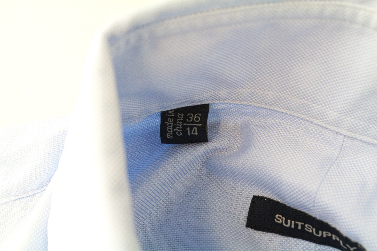 SUITSUPPLY Men Shirt 36/14 Blue Pure Cotton Button-Up Classic Long Sleeve