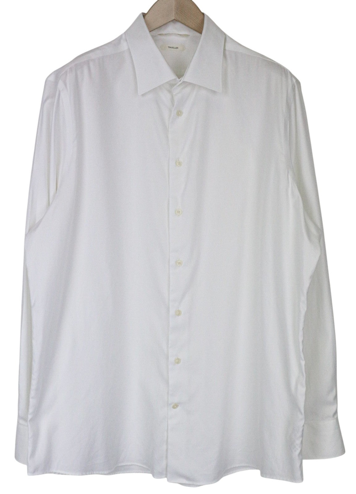 SUITSUPPLY Traveller Men Shirt 45/17 3/4 Slim Fit Long Sleeved White Cotton