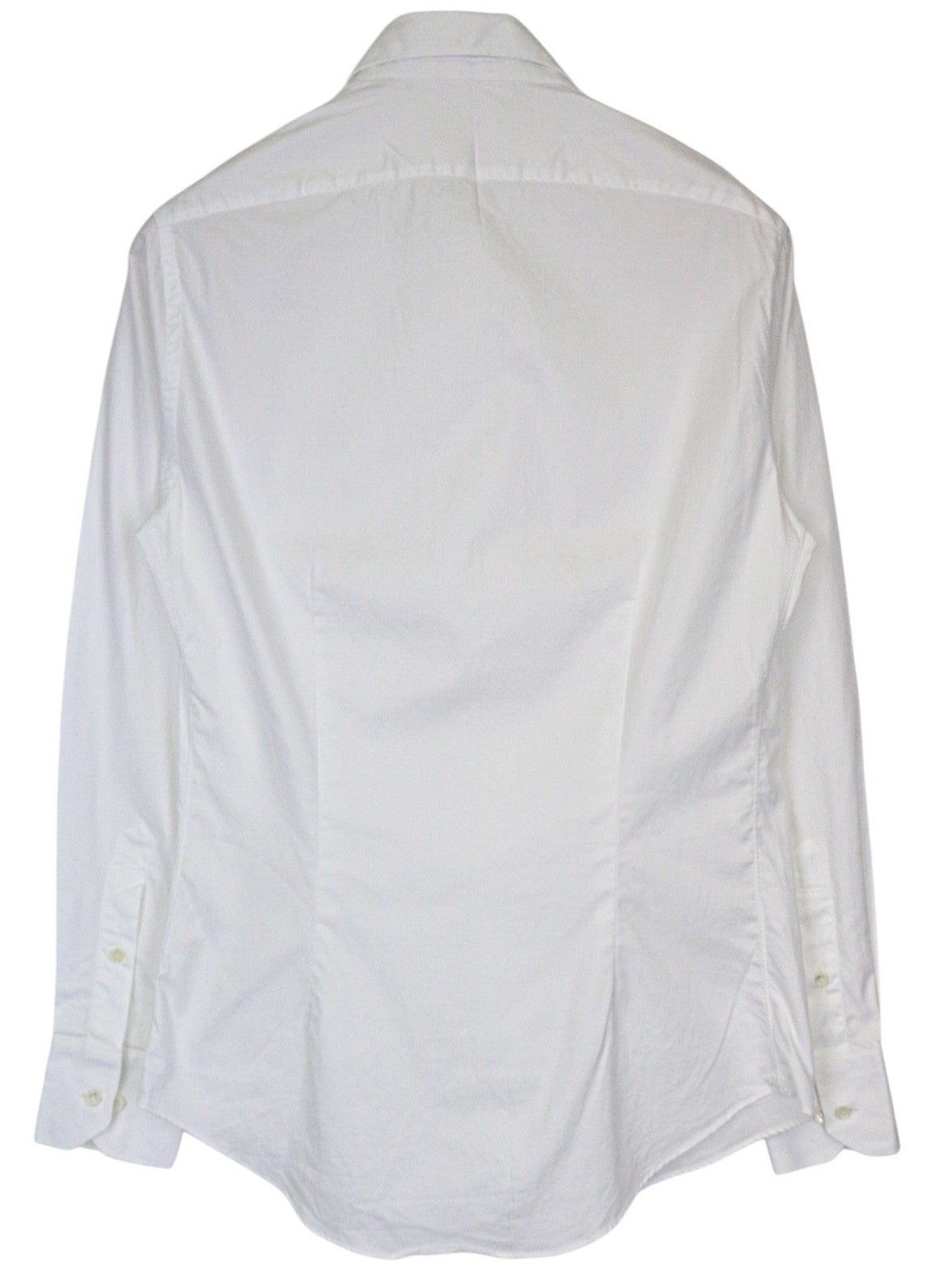 SUITSUPPLY Men Shirt ~2XS Slim Fit White Pure Cotton Cutaway Collar Formal