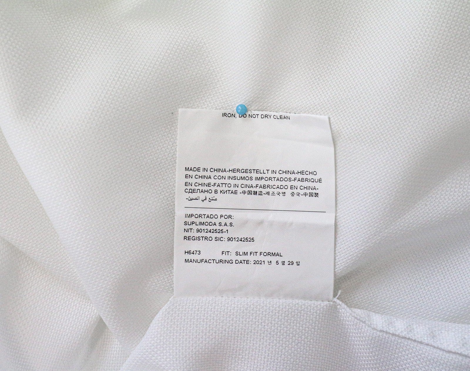 SUITSUPPLY Traveller Men Shirt 38/15 Slim Pure Cotton White Spread Collared