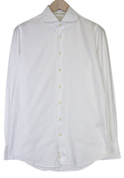 SUITSUPPLY Men Shirt 40/15 3/4 Extra Slim Pure Cotton White Cutaway Button-Up