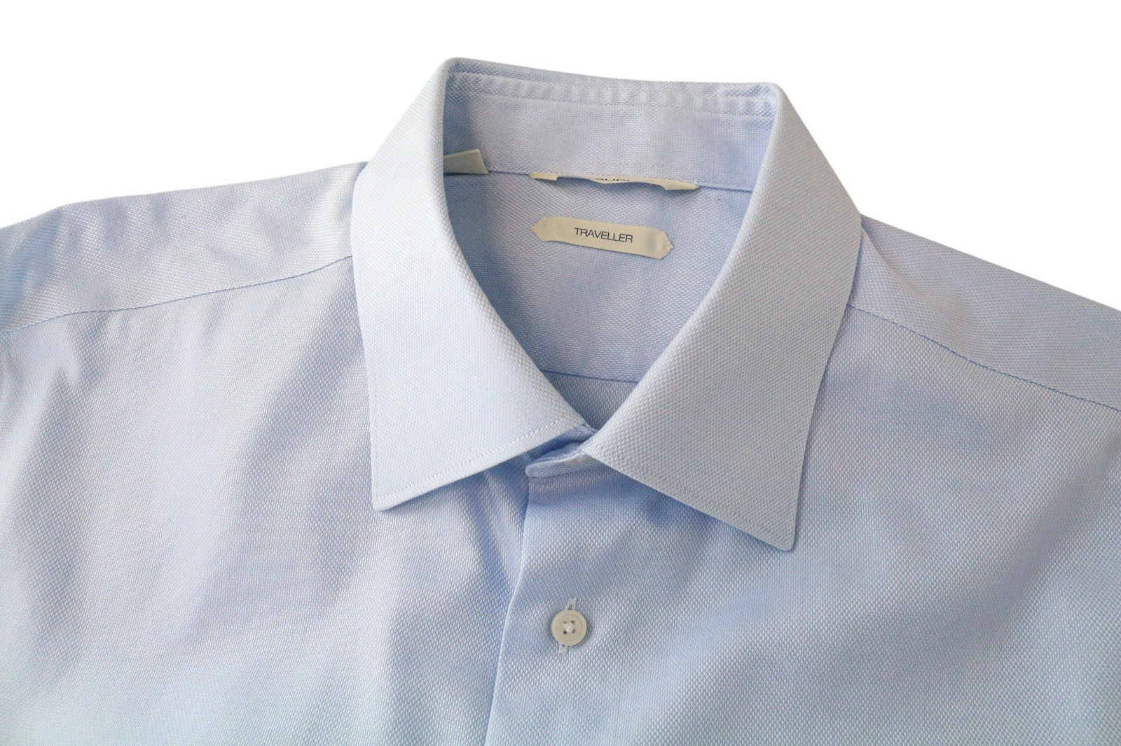 SUITSUPPLY Traveller Men Shirt 42/16 1/2 Extra Slim Blue Cotton Spread Collar