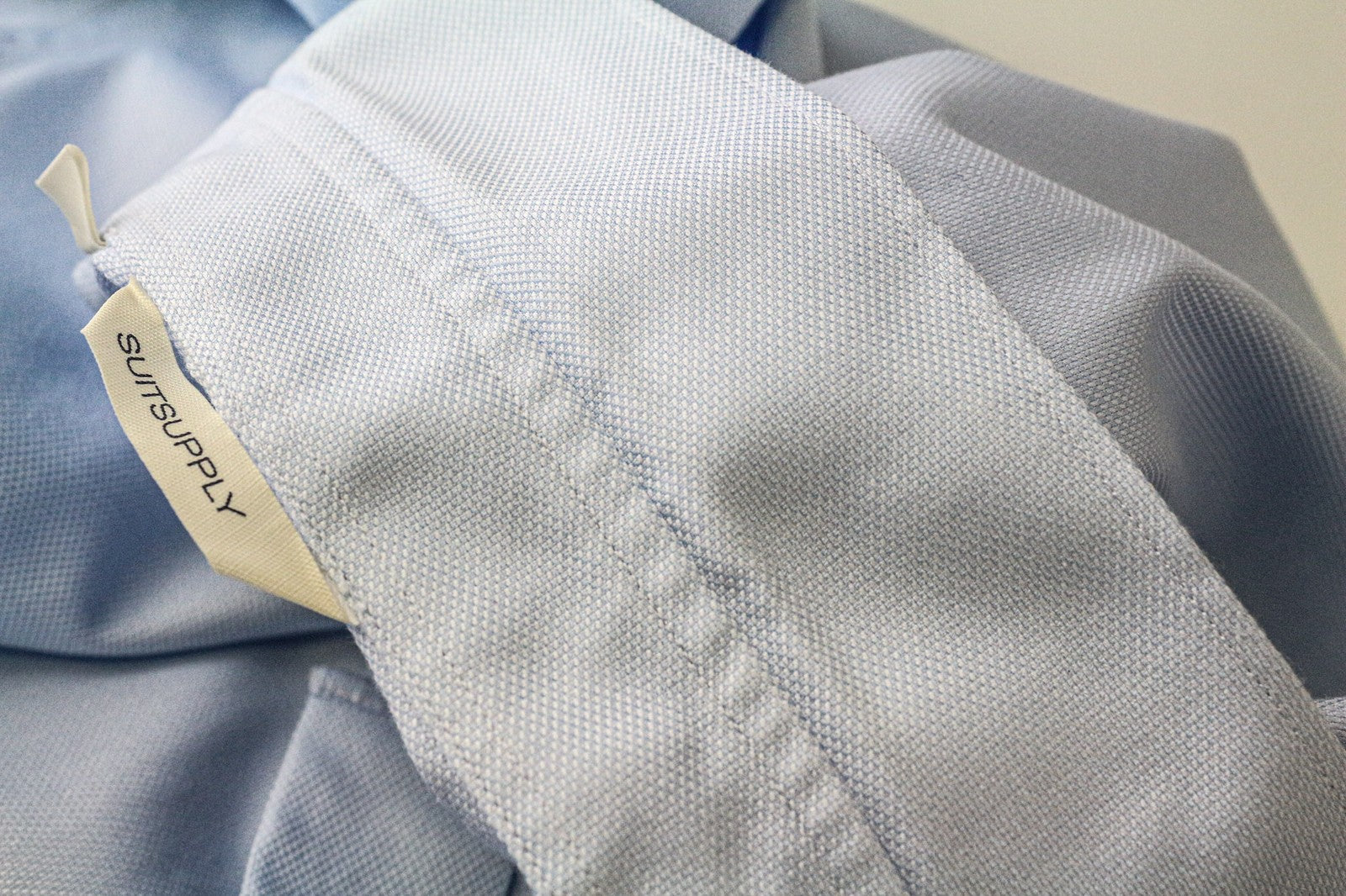 SUITSUPPLY Traveller Men Shirt 42/16 1/2 Extra Slim Blue Cotton Spread Collar