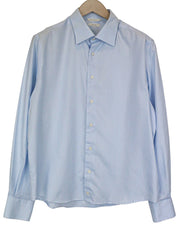 SUITSUPPLY Traveller Men Shirt ~M Blue Spread Collar Long Sleeved Classic