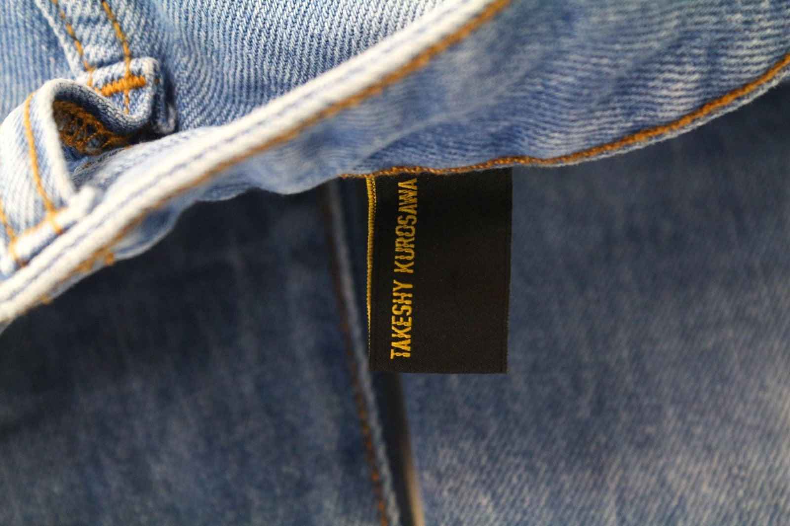 TAKESHY KUROSAWA TK08FR Men Jeans W34 Light Blue Non-Strech Slim Cut Distress