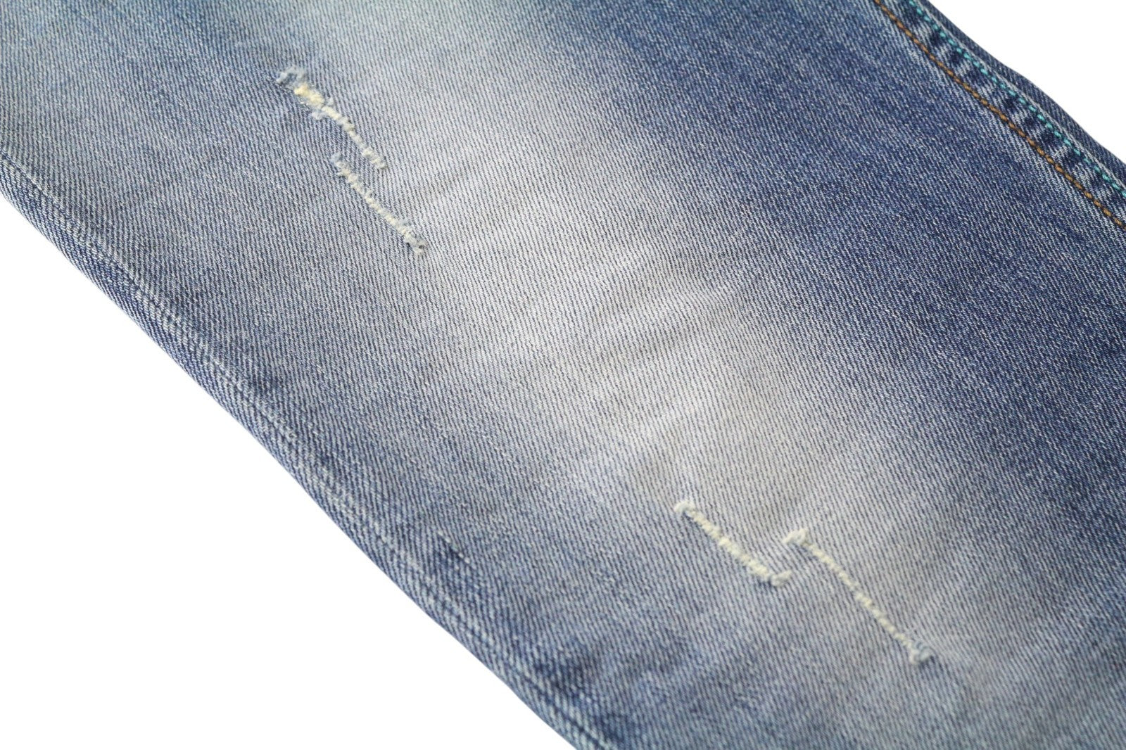 TAKESHY KUROSAWA TK75 Men Jeans W30 Blue Slim Distressed Button-Fly Stretch