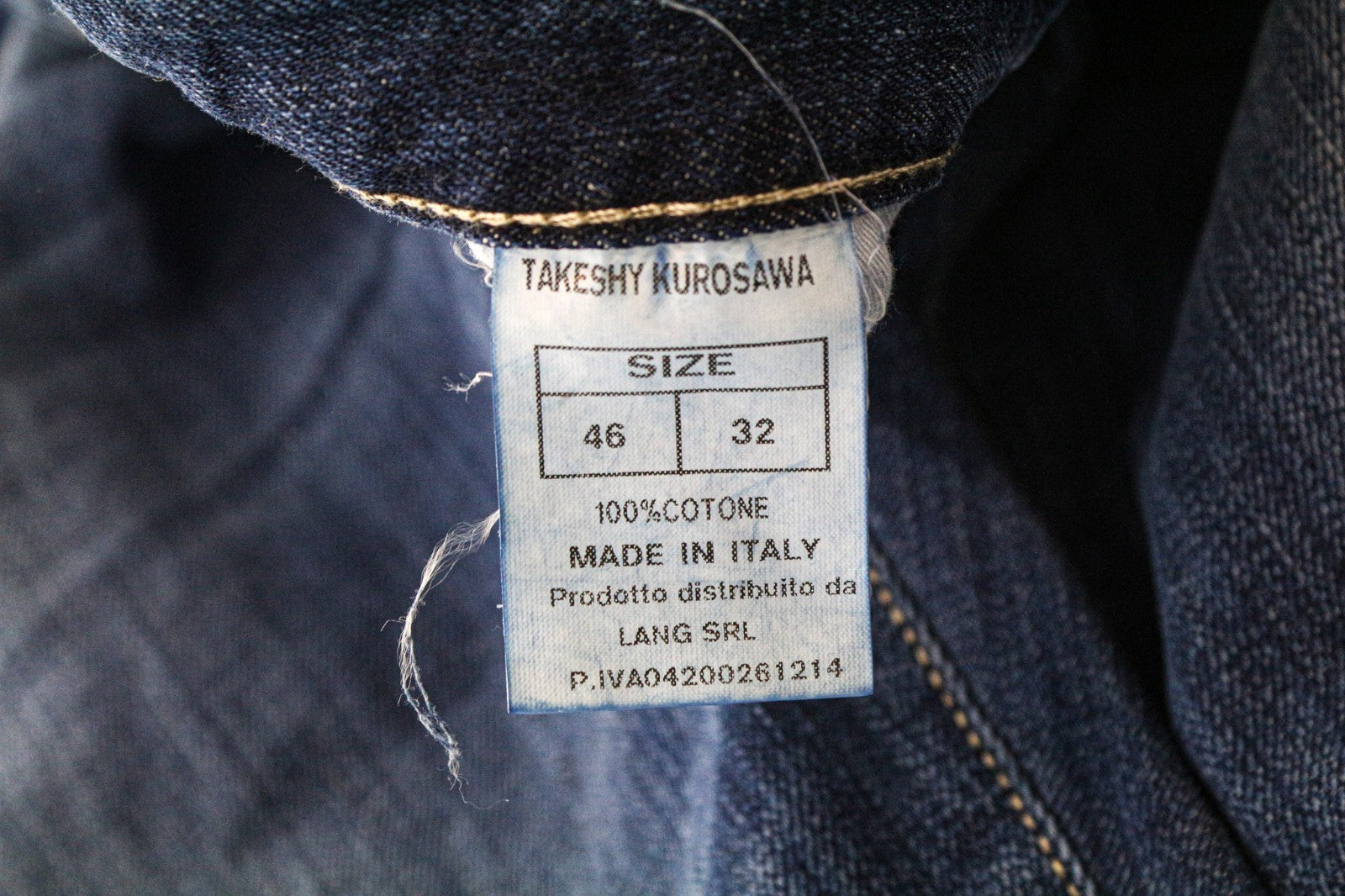 TAKESHY KUROSAWA TK 08 Men Jeans W32 Buttoned Blue Slim Distressed Non-Stretch