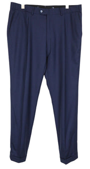 SUITSUPPLY Brescia Men Trousers UK44S Blue Slim Glen Check Wool Turn-Up Pleated