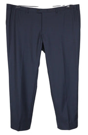 SUITSUPPLY Lazio Men Trousers UK56S Blue Slim Melange Wool Flat-Front Classic